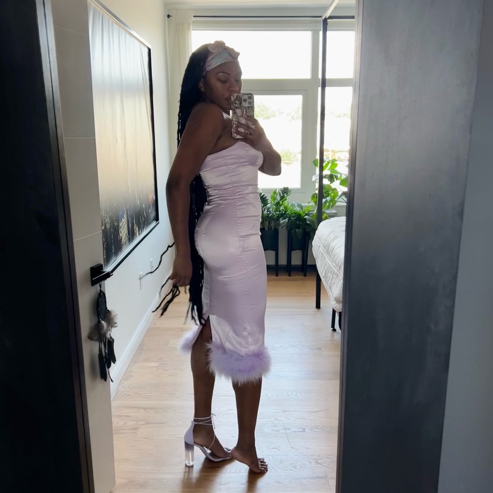 LAVENDER FUR HOUSE OF CB INSPIRED DRESS